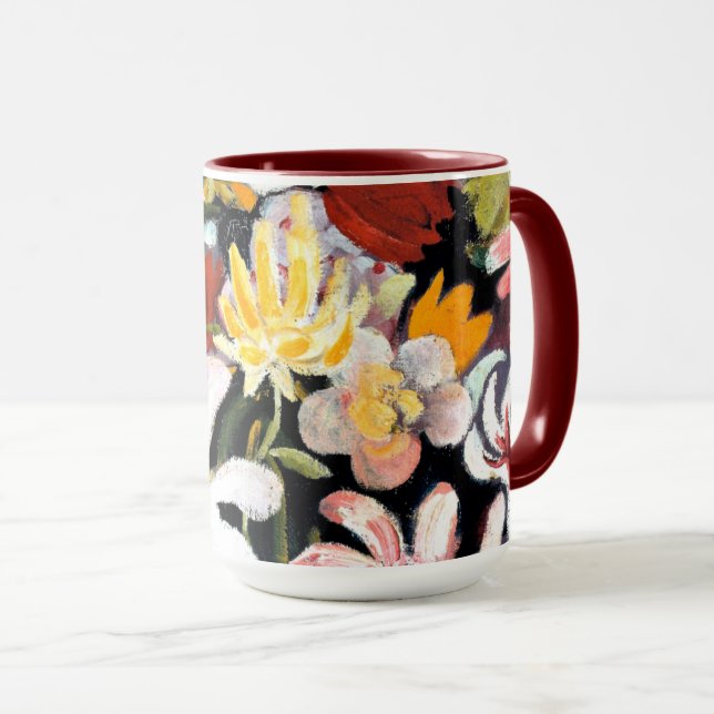 Mug Août Macke peinture, Tapis de fleurs (Devant droit)