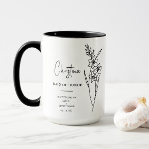 Mug Août Maid of Honor Gladiolus Fleur de naissance
