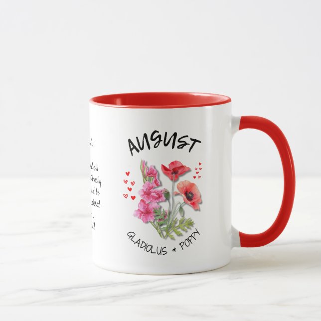 Mug AOÛT Mois de naissance Fleur Nom personnalisé Chri (Droite)