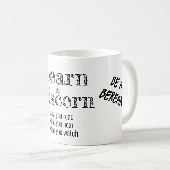 Mug Apologétique Bible Berean Verset Script Blanc (Devant droit)