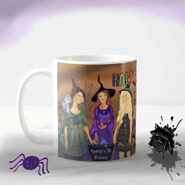 Mug Appel à toutes les sorcières Halloween fête d'anni (Calling All Witches Halloween Birthday Party Coffee Mug)