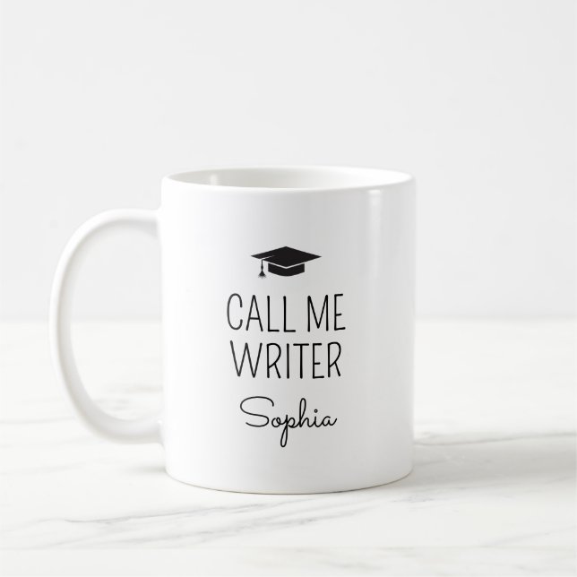Mug Appelle Moi Écrivain Nom Personnalisé (Gauche)