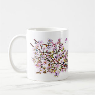 Mug Apple gai fleurissent peinture acrylique de fleurs
