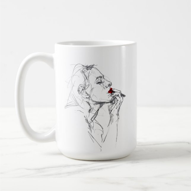 Mug Application du rouge à lèvres (Gauche)