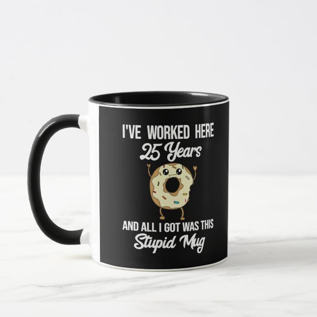 Mug Appréciation de 25 ans pour l'anniversaire du trav (Gauche)