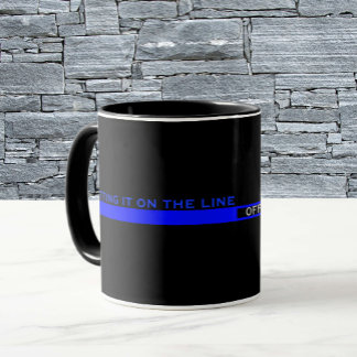 Mug Appréciation de la police de la Ligne Bleue Mince 