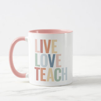 Mug Appréciation de l'enseignant Arc-en-ciel Enseigner