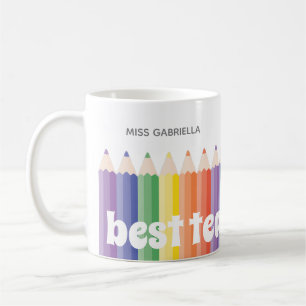 Mug Appréciation de l'enseignant arc-en-ciel Meilleur