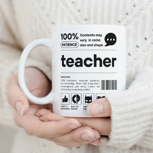 Mug Appréciation de l'enseignant Funny Barcode moderne