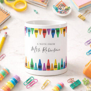 Mug Appréciation de l'enseignant Rainbow Crayon