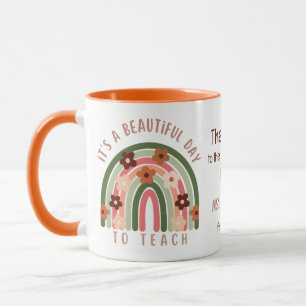 Mug Apprenti personnalisé aquarelle moderne arc-en-cie