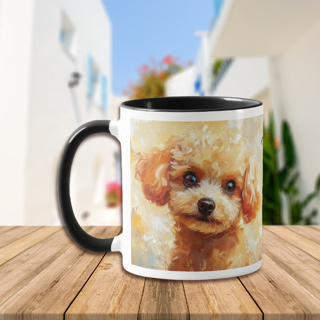 Mug Apricot Poodé Chien Impressionniste Peinture (Créateur téléchargé)