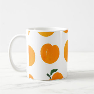 Mug Apricots Aquarelle Blanc Arrière - plan Vintage