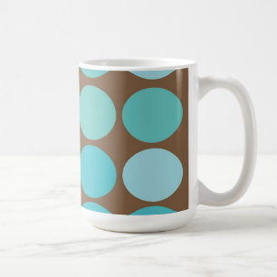 Mug Aqua Bleu Turquoise et Brown Points Motif moderne