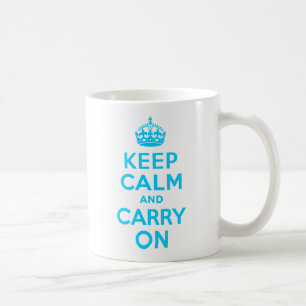 Mug Aqua Blue Gardez le calme et continuer