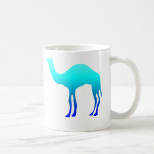 Mug Aqua Blue Ombre Camel Silhouette