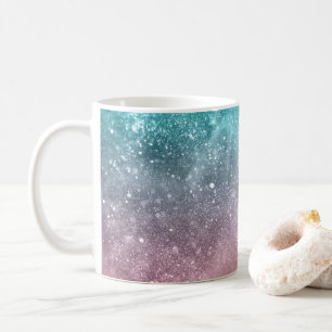 Mug Aqua blue Pink ombre mer galaxie abstraite