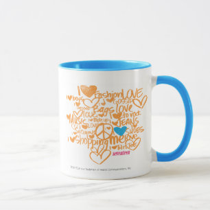 Mug Aqua/orange de graffiti