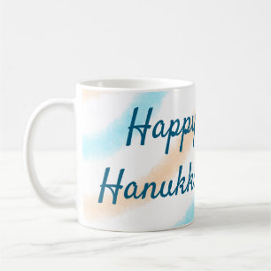 Mug Aqua orange happy Hanoukka ajouter un nom message