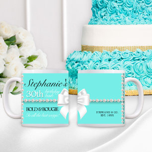 Mug Aqua Tiffany Turquoise & Bougie Anniversaire