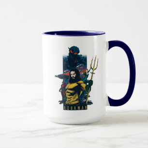 Mug Aquaman   Orin, Mera, et graphique noir de Manta