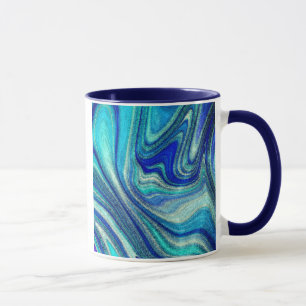 Mug Aquamarine élégant Inspiré de la coquille de Paua 