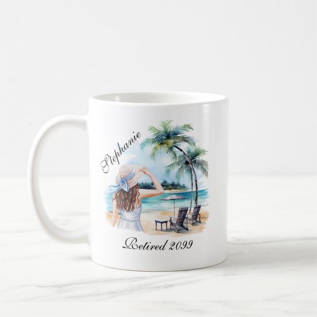 Mug Aquarelle à thème pour la retraite des femmes (Gauche)