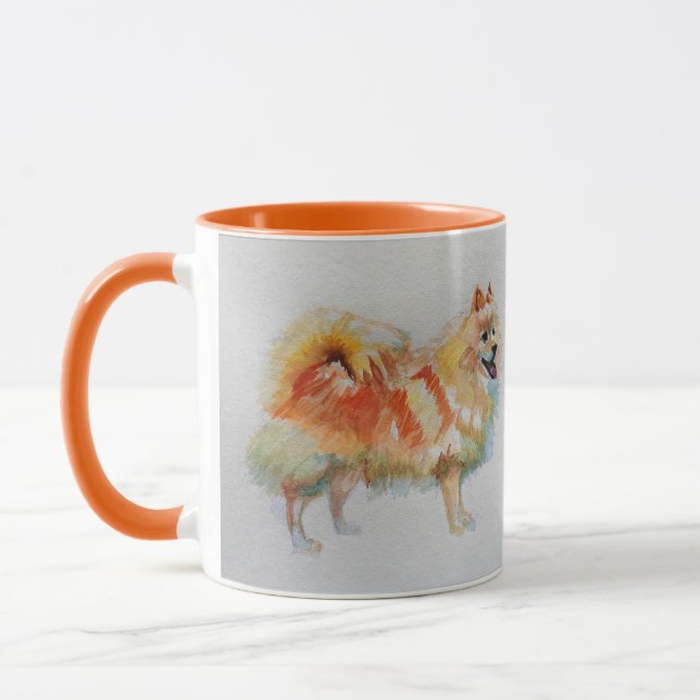 Mug Aquarelle allemande Spitz Pomeranian (Gauche)