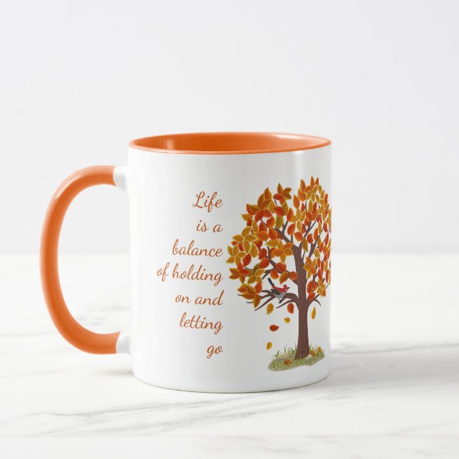 Mug Aquarelle Arbre d'automne La vie est un devis d'éq (Gauche)