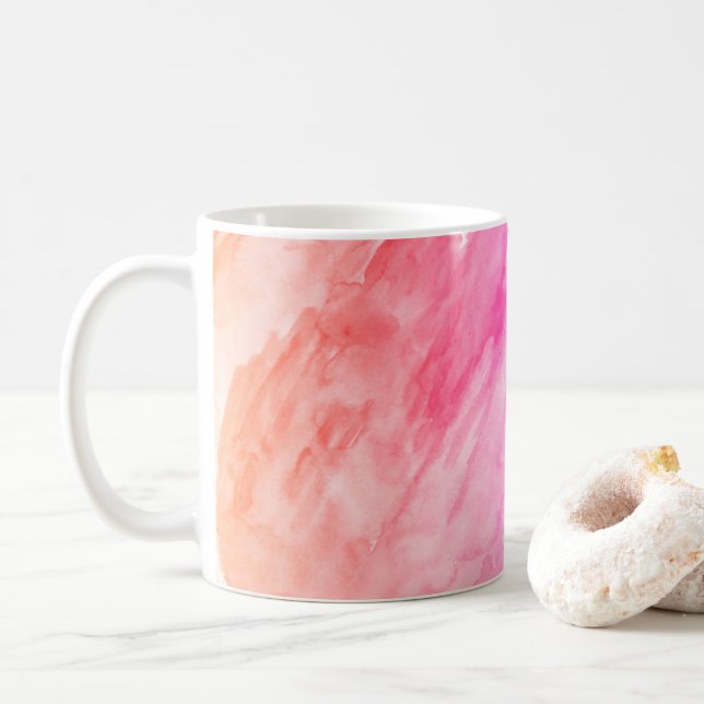 Mug Aquarelle arc-en-ciel Texture peinture Abstraite c (Avec donut)