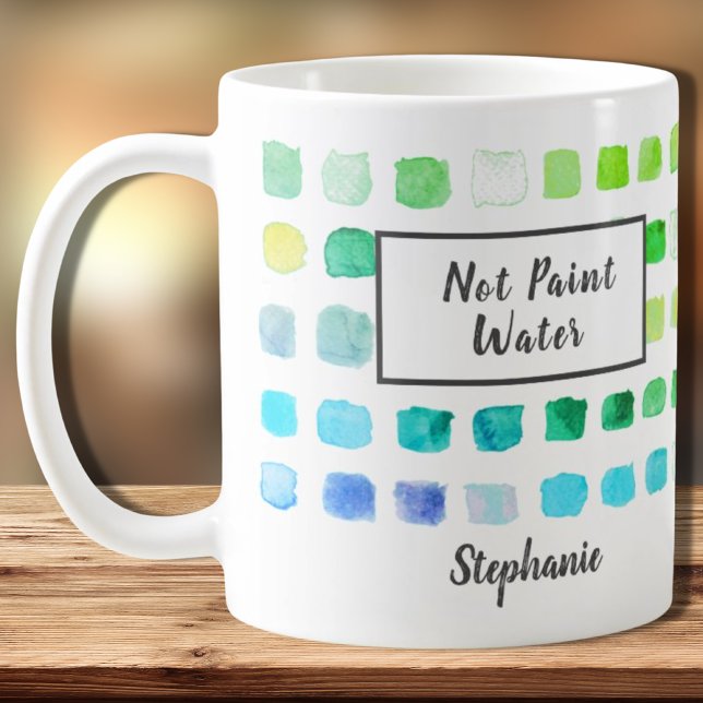 Mug Aquarelle Artiste Pas Peindre Eau Vert Personnalis (Créateur téléchargé)