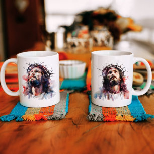 Mug Aquarelle artistique Christian Jésus Christ