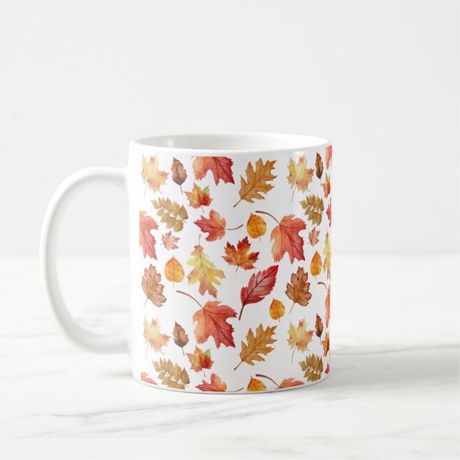 Mug Aquarelle Automne Feuilles Automne Motif sans join (Gauche)