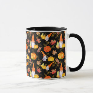 Mug Aquarelle Automne Gnomes, Citrouille Et Feuille