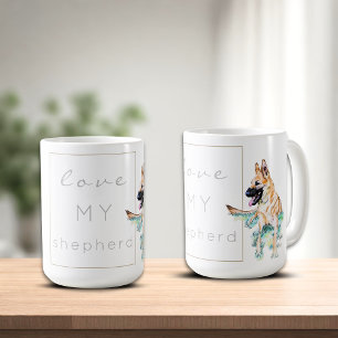 Mug Aquarelle berger allemand chien malinois