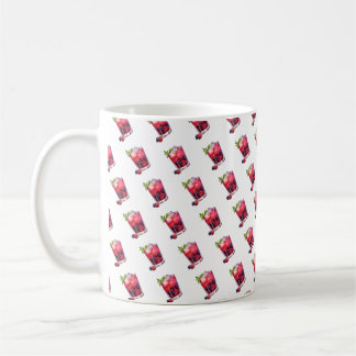 Mug Aquarelle Berry Cocktail avec boisson à la menthe
