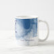 Mug Aquarelle bleue avec nom et initiale (monogramme) (Droite)