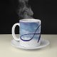Mug Aquarelle bleue avec nom et initiale (monogramme) (Créateur téléchargé)
