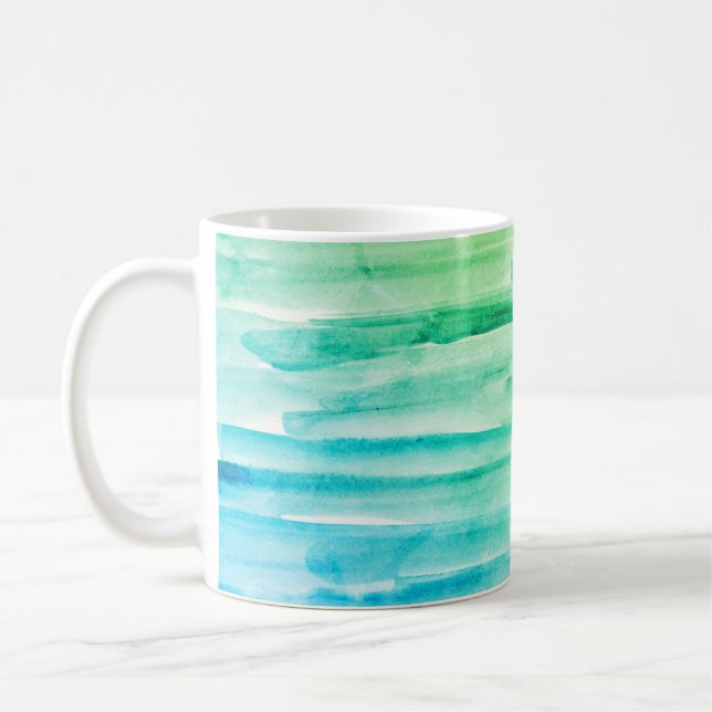 Mug Aquarelle bleue Texture peinture Abstraite (Gauche)