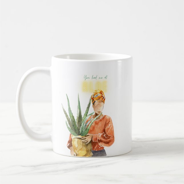Mug Aquarelle botanique de la femme noire (Gauche)