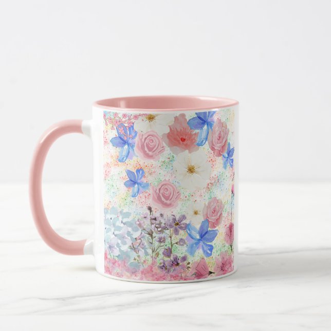 Mug Aquarelle Boug Floral - Romantique & Fille (Gauche)