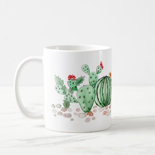 Mug aquarelle, cactus (Gauche)