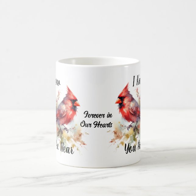 Mug Aquarelle cardinale rouge Personnaliser (Centre)