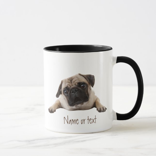 Mug Aquarelle Carlin animal de compagnie chien personn (Droite)