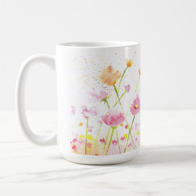 Mug Aquarelle champ de pavot café/tasse de thé (Gauche)