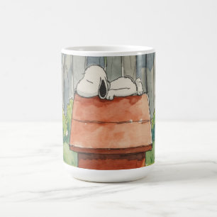 Mug Aquarelle Chien Endormi sur Chenil Rouge Art