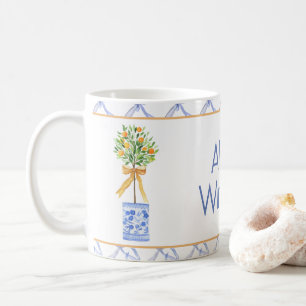 Mug Aquarelle Chinoiserie Orange Tree Topiary