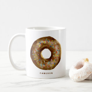 Mug Aquarelle Chocolat Bougies de Donut Personnalisées