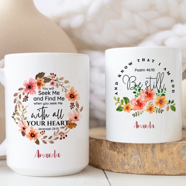 Mug Aquarelle Christian Inspirational Bible Versets (Créateur téléchargé)