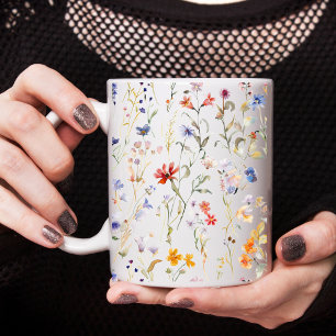 Mug Aquarelle colorée fleur sauvage